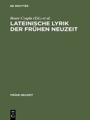 cover image of Lateinische Lyrik der Frühen Neuzeit